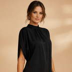 Women's mock neck shift mini dress full length everyday look