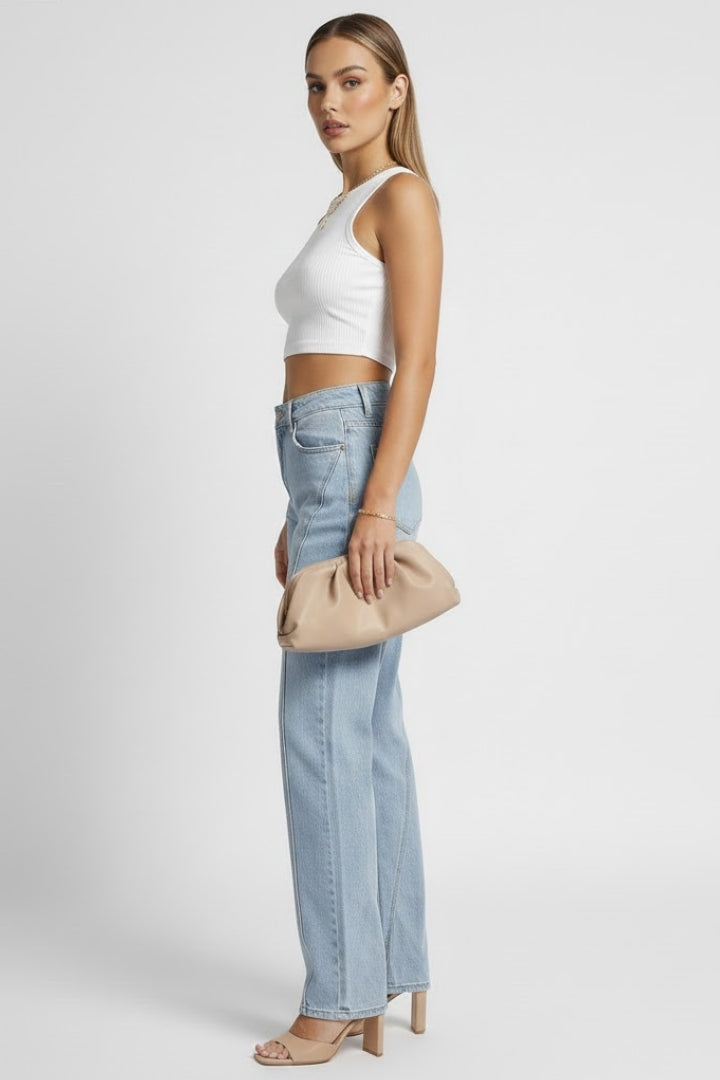 High-Waist Relaxed Straight-Leg Jeans