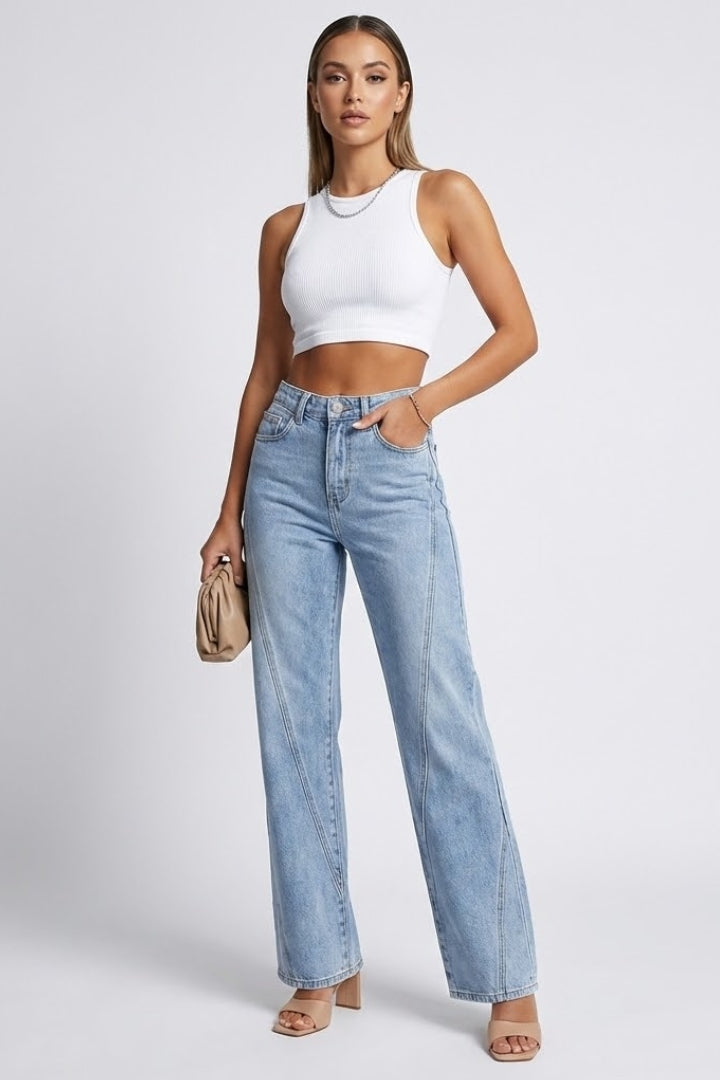 High-Waist Relaxed Straight-Leg Jeans