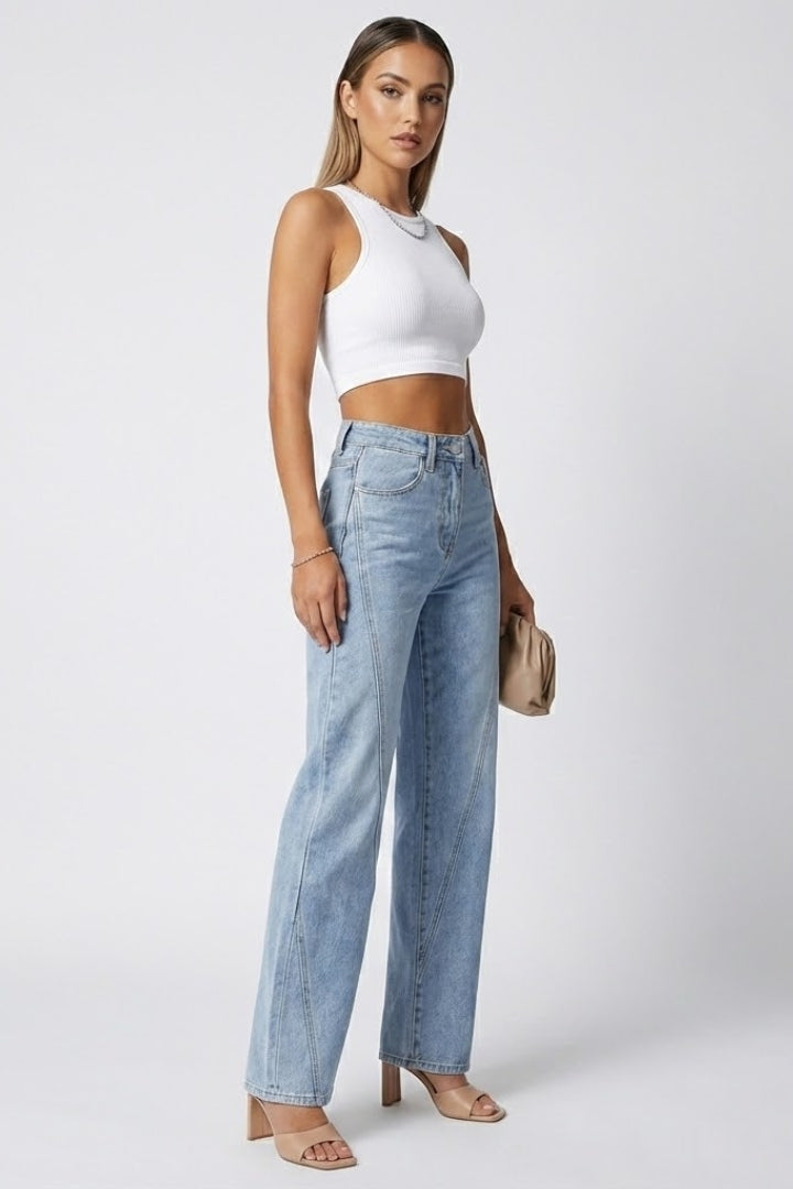 High-Waist Relaxed Straight-Leg Jeans
