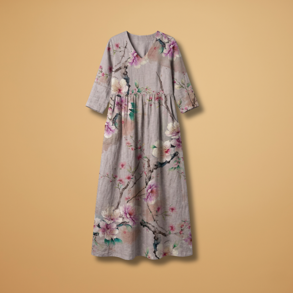 Women's floral V-neck short sleeve summer dress in multiple colours