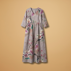 Women's floral V-neck short sleeve summer dress in multiple colours