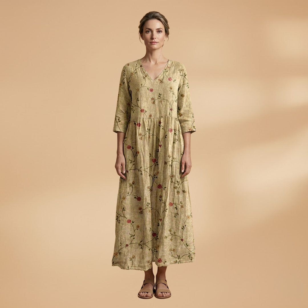 Women's short sleeve floral summer dress holiday outfit