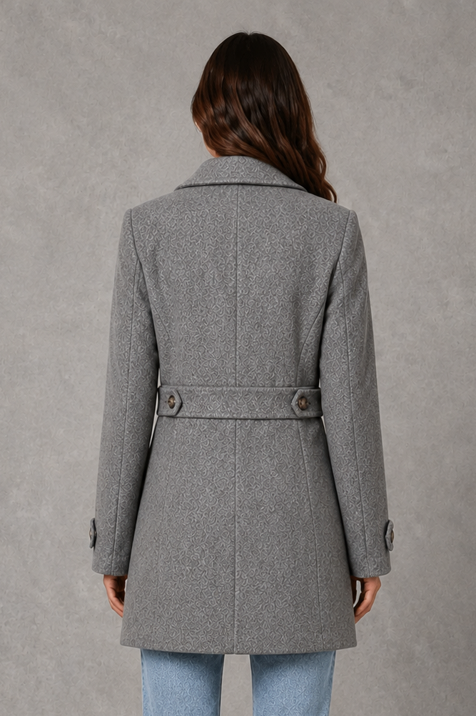 Tailored longline collared button front coat with a structured silhouette