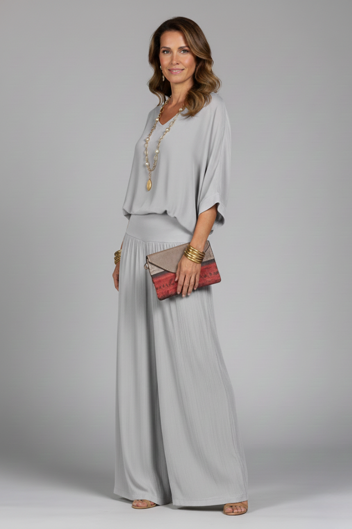 Chiffon Two-Piece Wide-Leg Co-ord Set