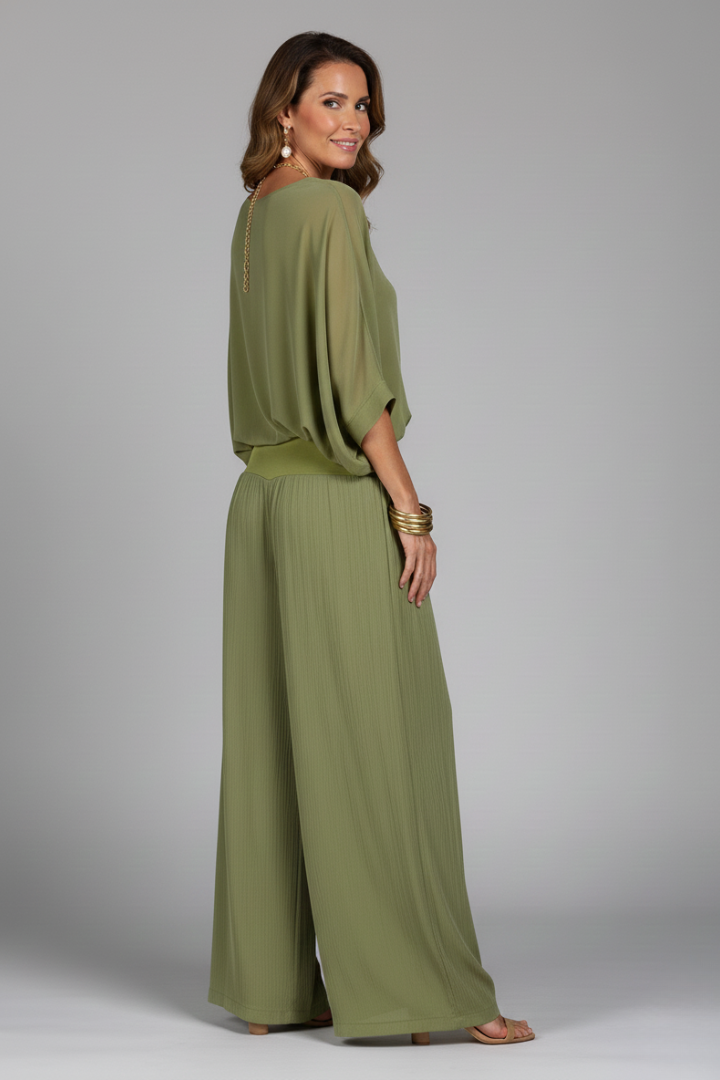 Chiffon Two-Piece Wide-Leg Co-ord Set