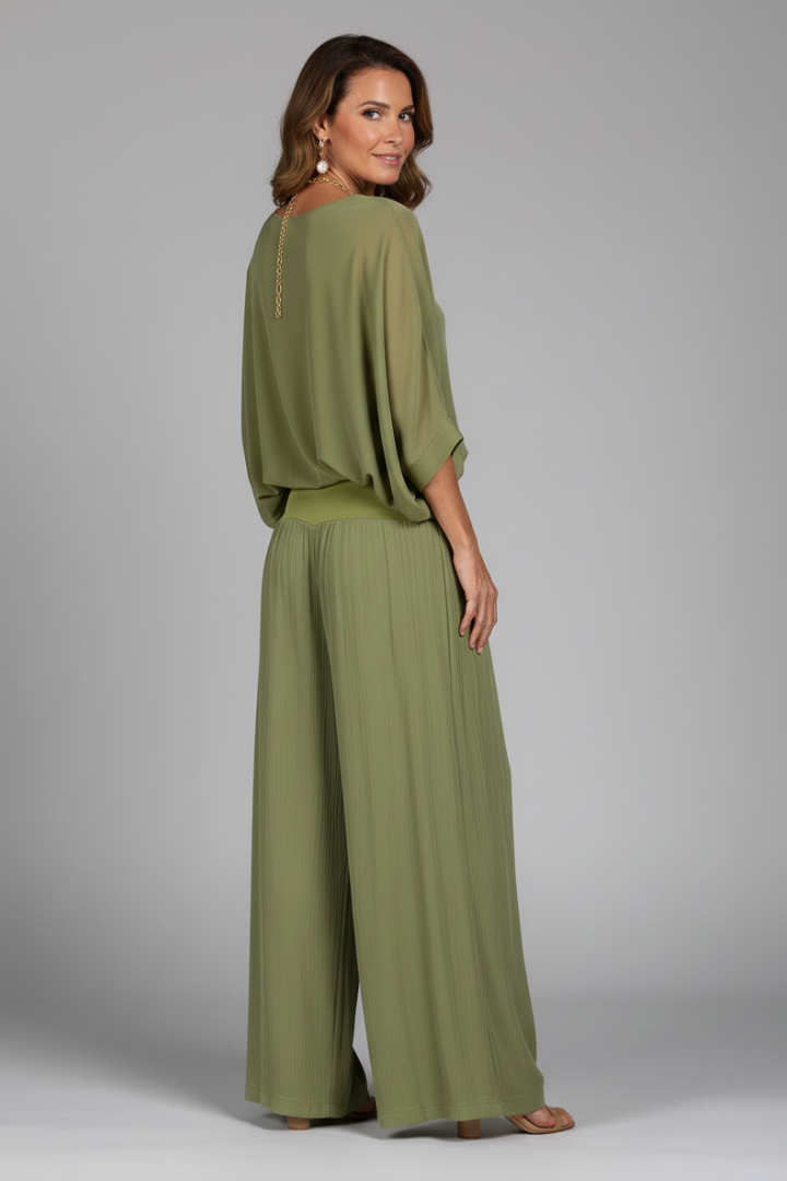 Chiffon Two-Piece Wide-Leg Co-ord Set