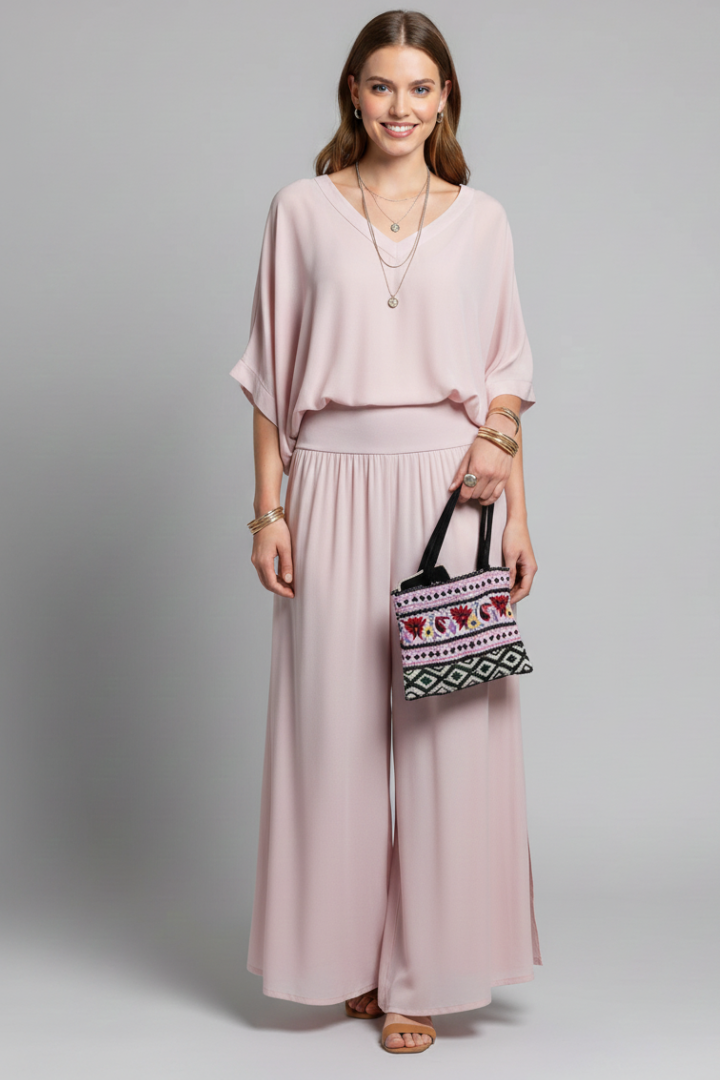 Chiffon Two-Piece Wide-Leg Co-ord Set