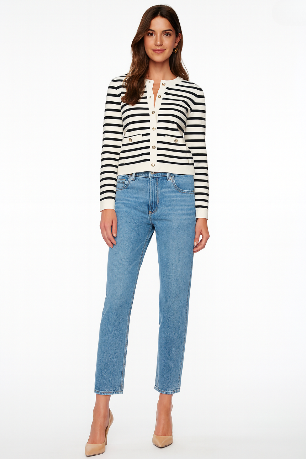 Women’s Black Striped Cardigan