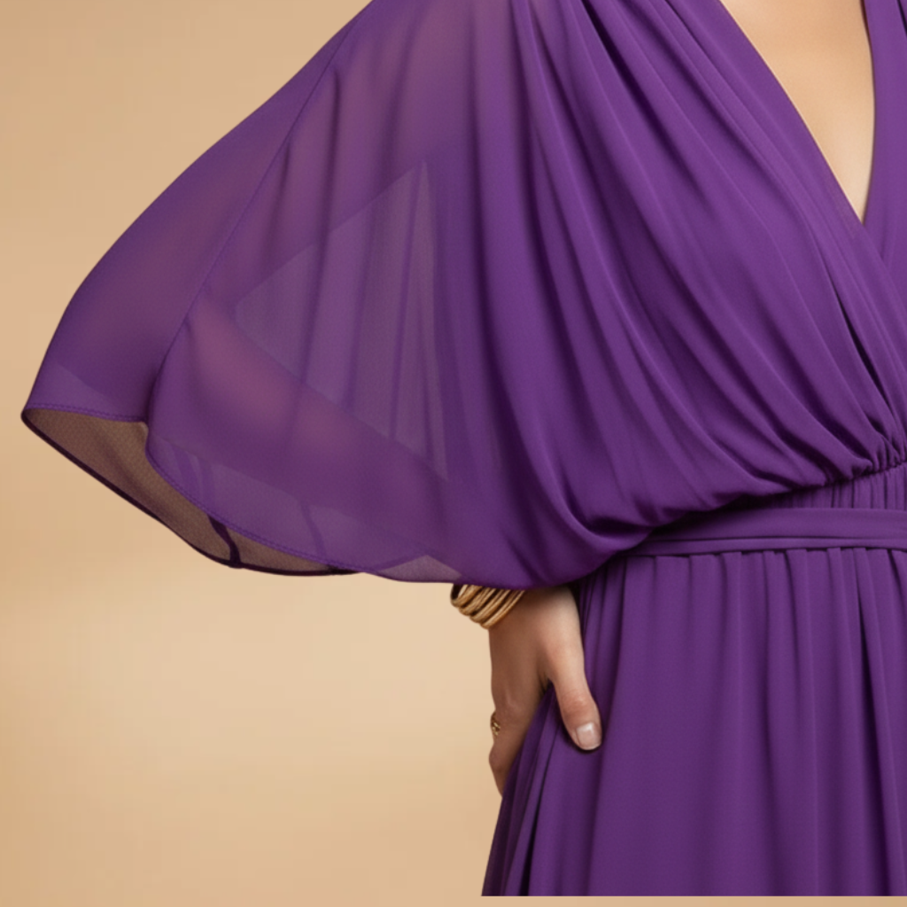 Women's chiffon wedding guest dress graceful movement