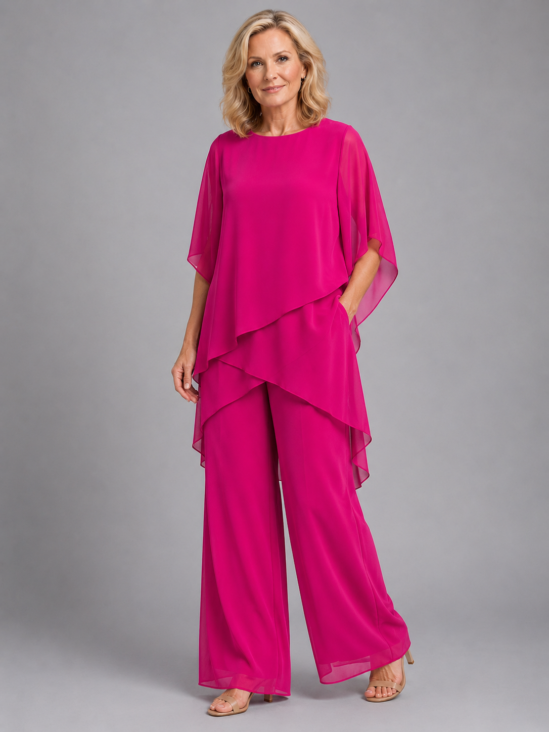 Navy chiffon set lifestyle shot occasion style