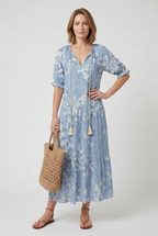 Women's boho print maxi dress in alternate colourway, front view