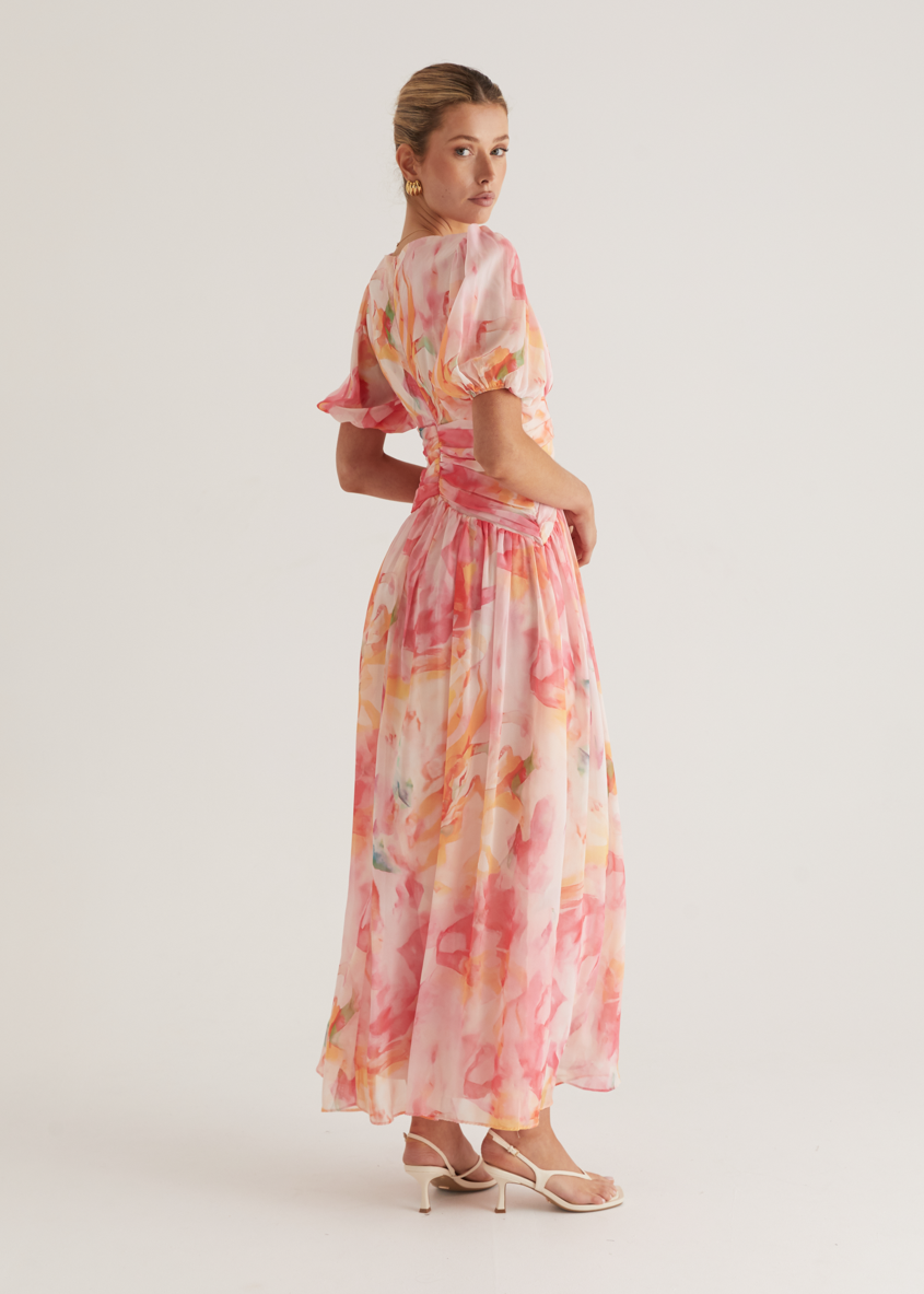 Women's floral maxi in alternate colour, full length front view