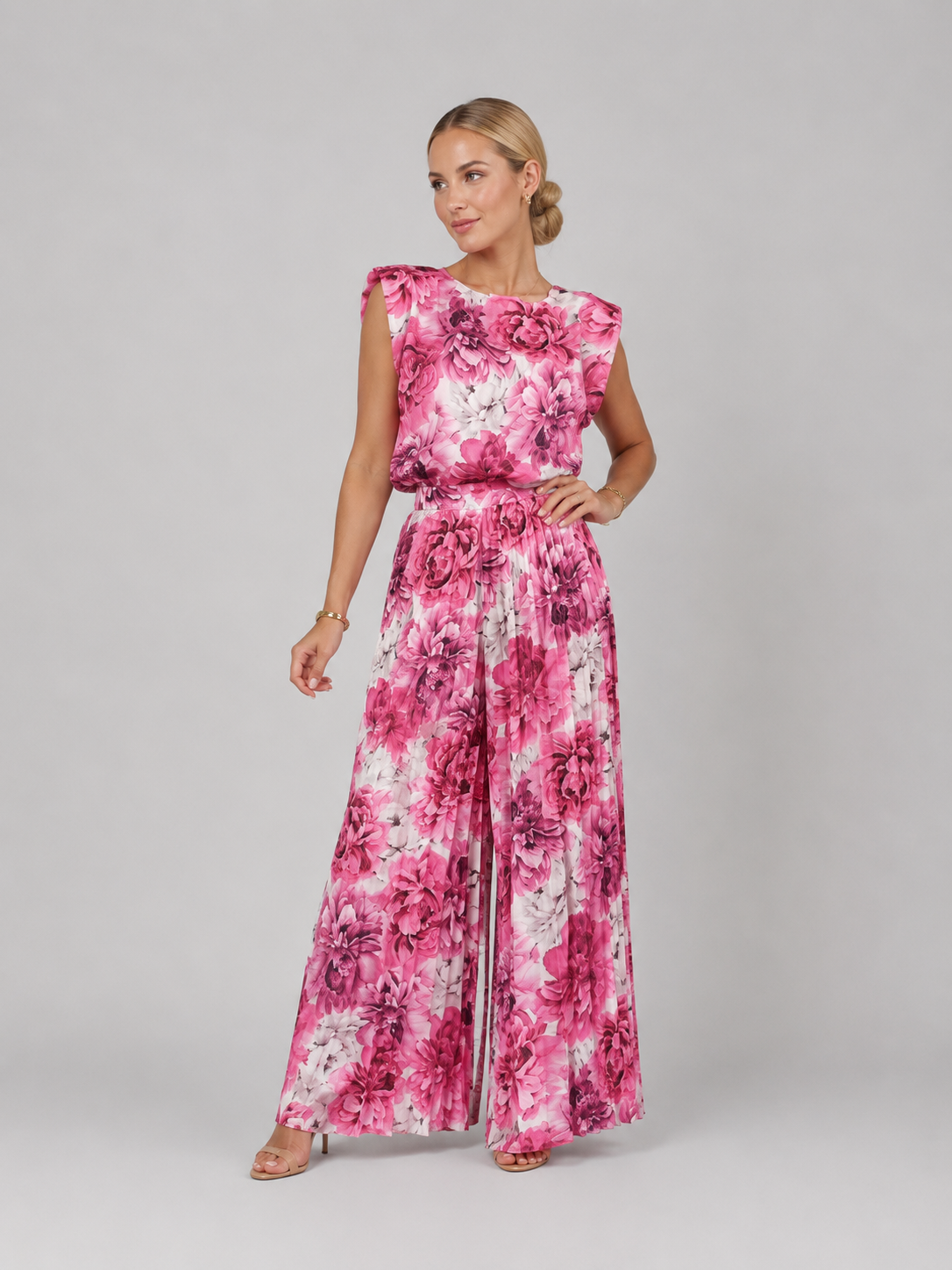 White pleated trouser set lifestyle shot smart occasion