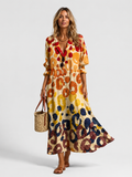 Printed shirt dress front view multicolour relaxed summer style