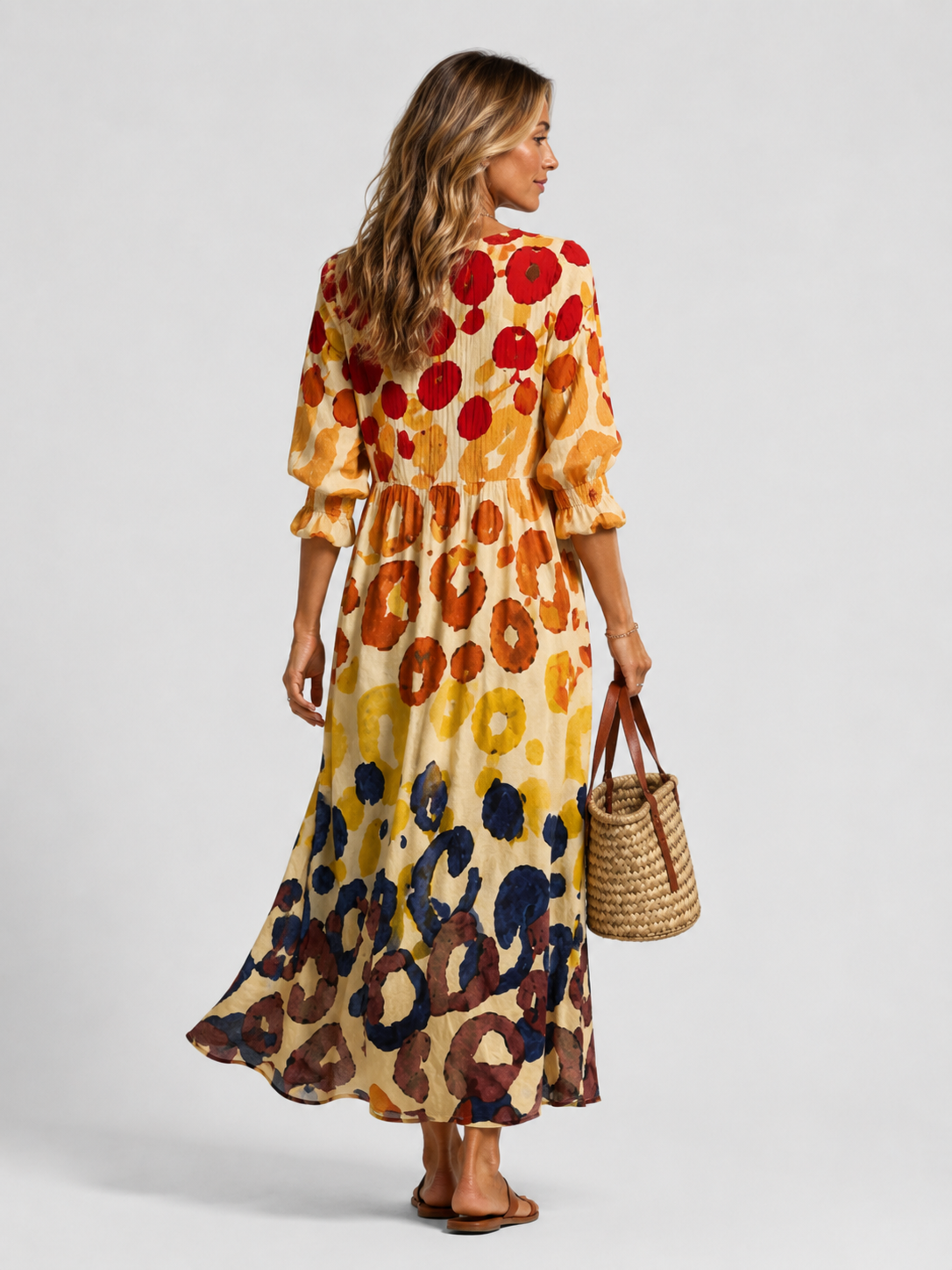 Printed shirt dress side profile relaxed fit