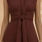 Women's round neck maxi dress full length view wedding guest
