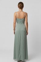 High slit maxi dress V-neckline detail