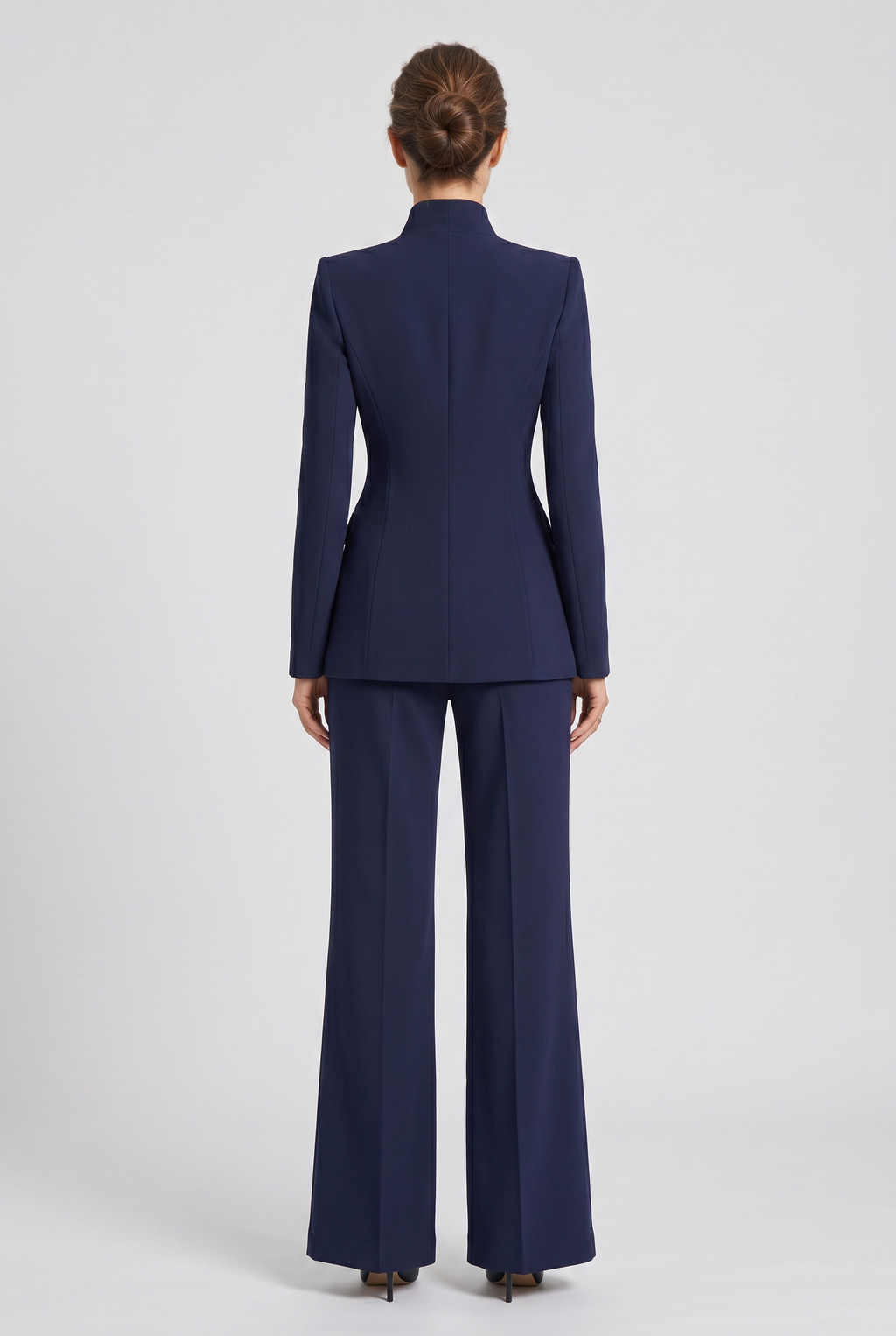 High-Neck Wide-Leg Co-Ord Suit Set