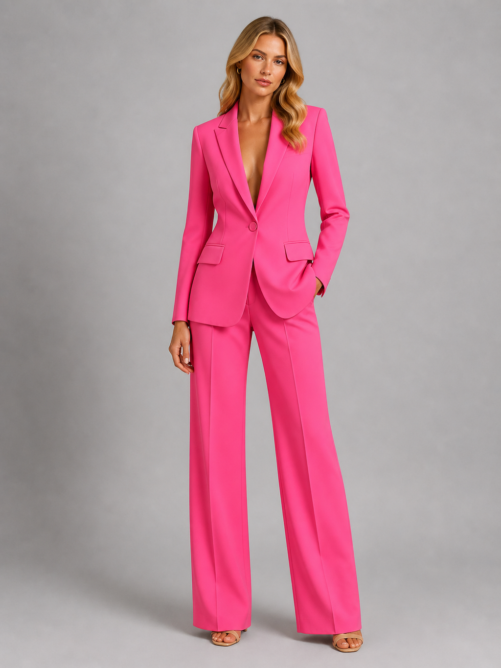 Tailored Blazer and Wide-Leg Trouser Co-Ord Set