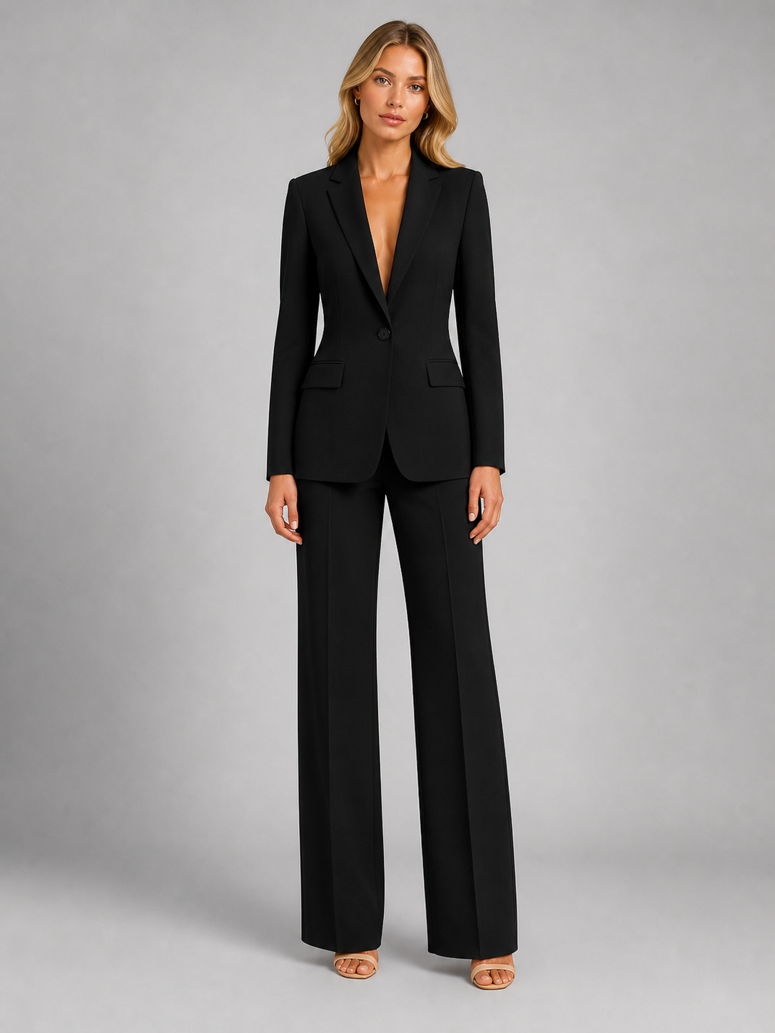 Tailored Blazer and Wide-Leg Trouser Co-Ord Set