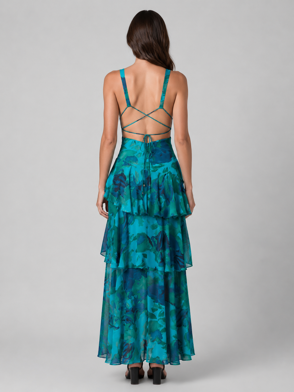 Tiered maxi dress flowing silhouette | Alba Muse