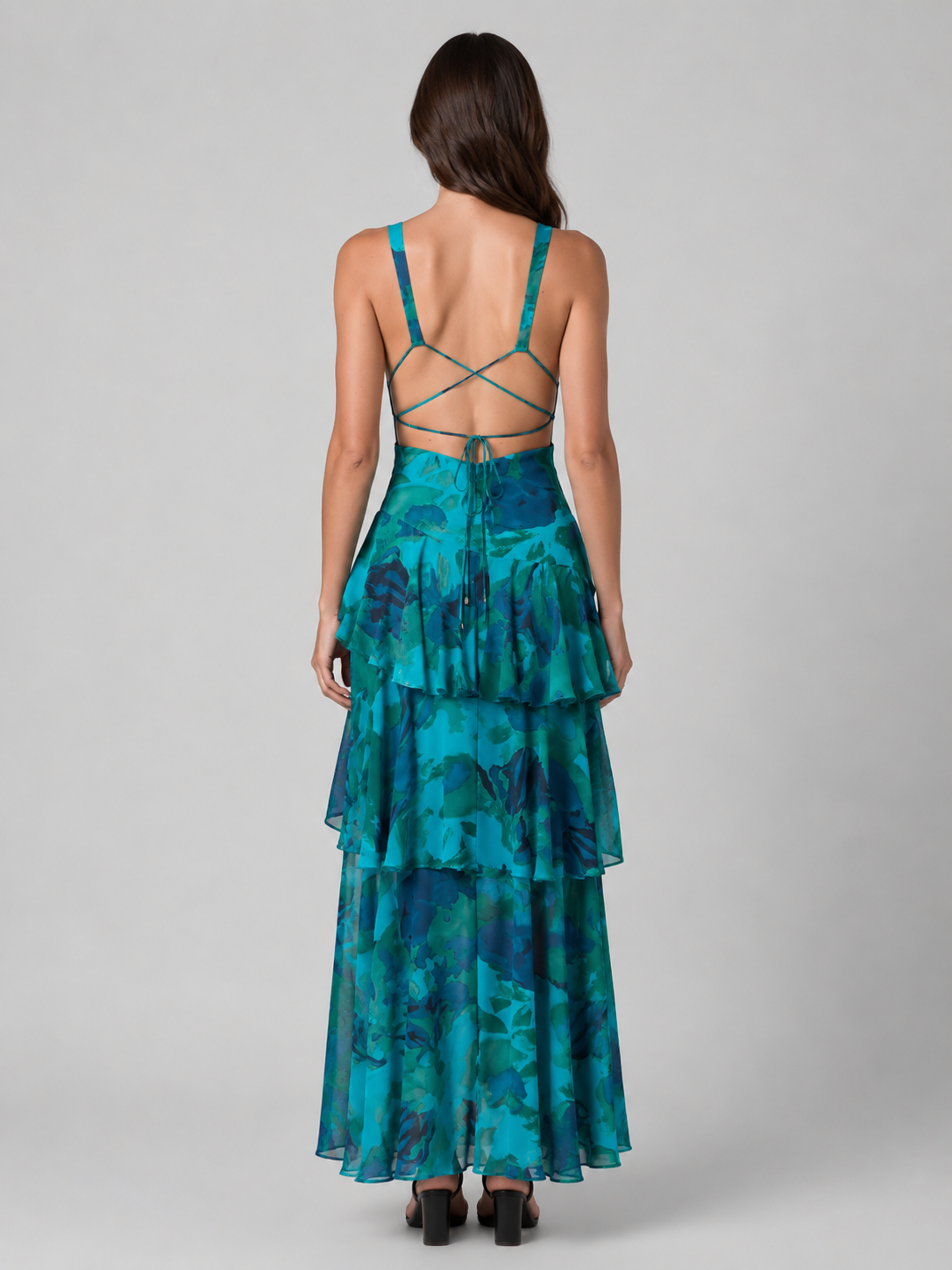 Tiered maxi dress flowing silhouette | Alba Muse