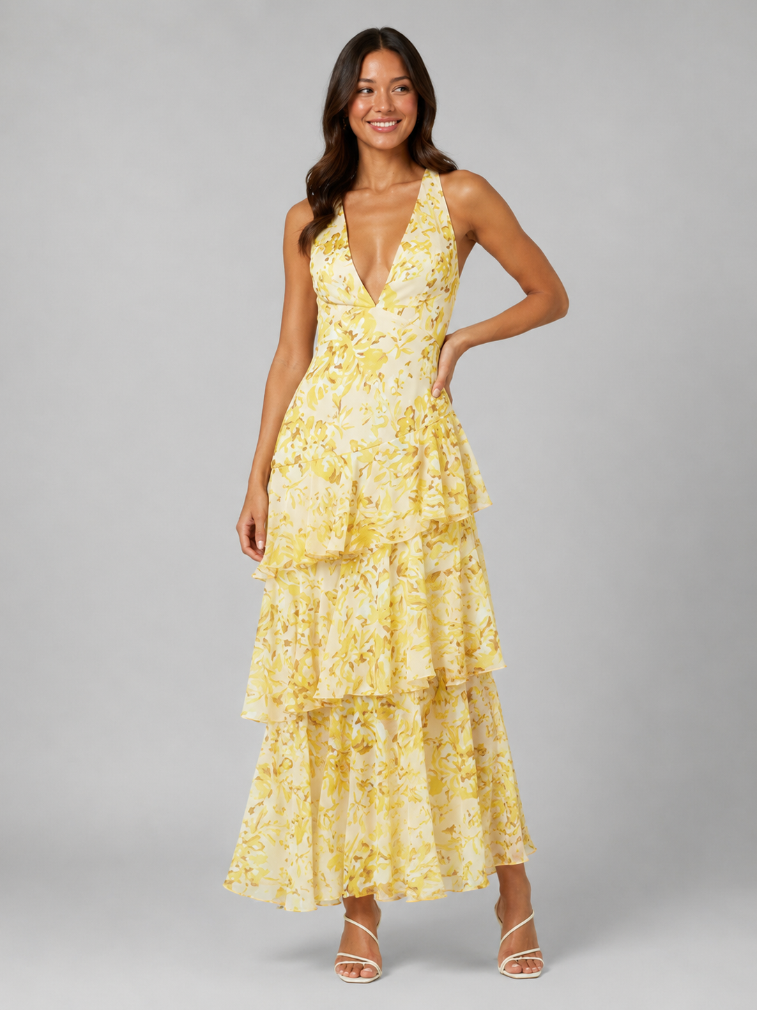 V-neck maxi dress summer wedding occasion | Alba Muse