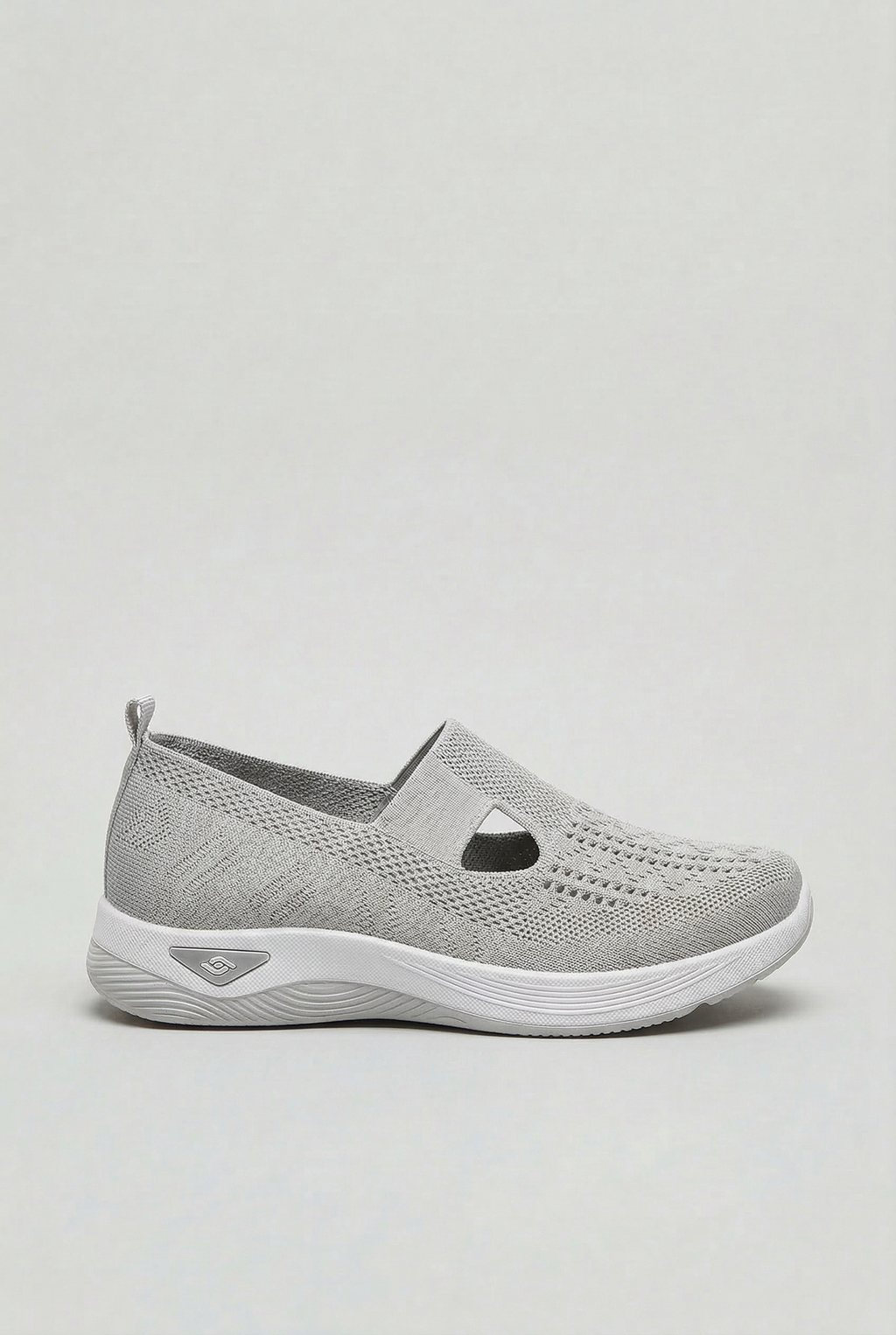 Women's arch support slip-on trainers, angled view