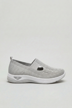 Women's arch support slip-on trainers, angled view