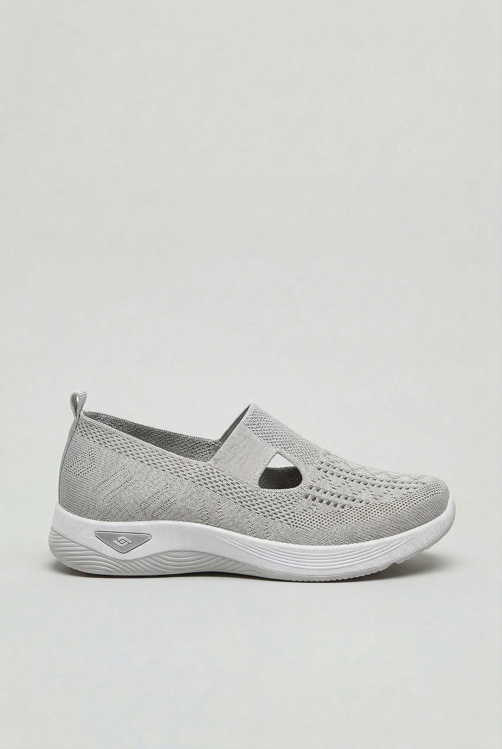 Women's arch support slip-on trainers, angled view