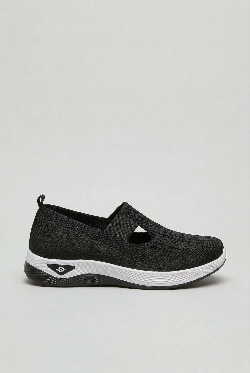 Women's slip-on orthopaedic trainers, top-down view showing cushioned sole