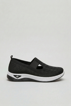 Women's slip-on orthopaedic trainers, top-down view showing cushioned sole