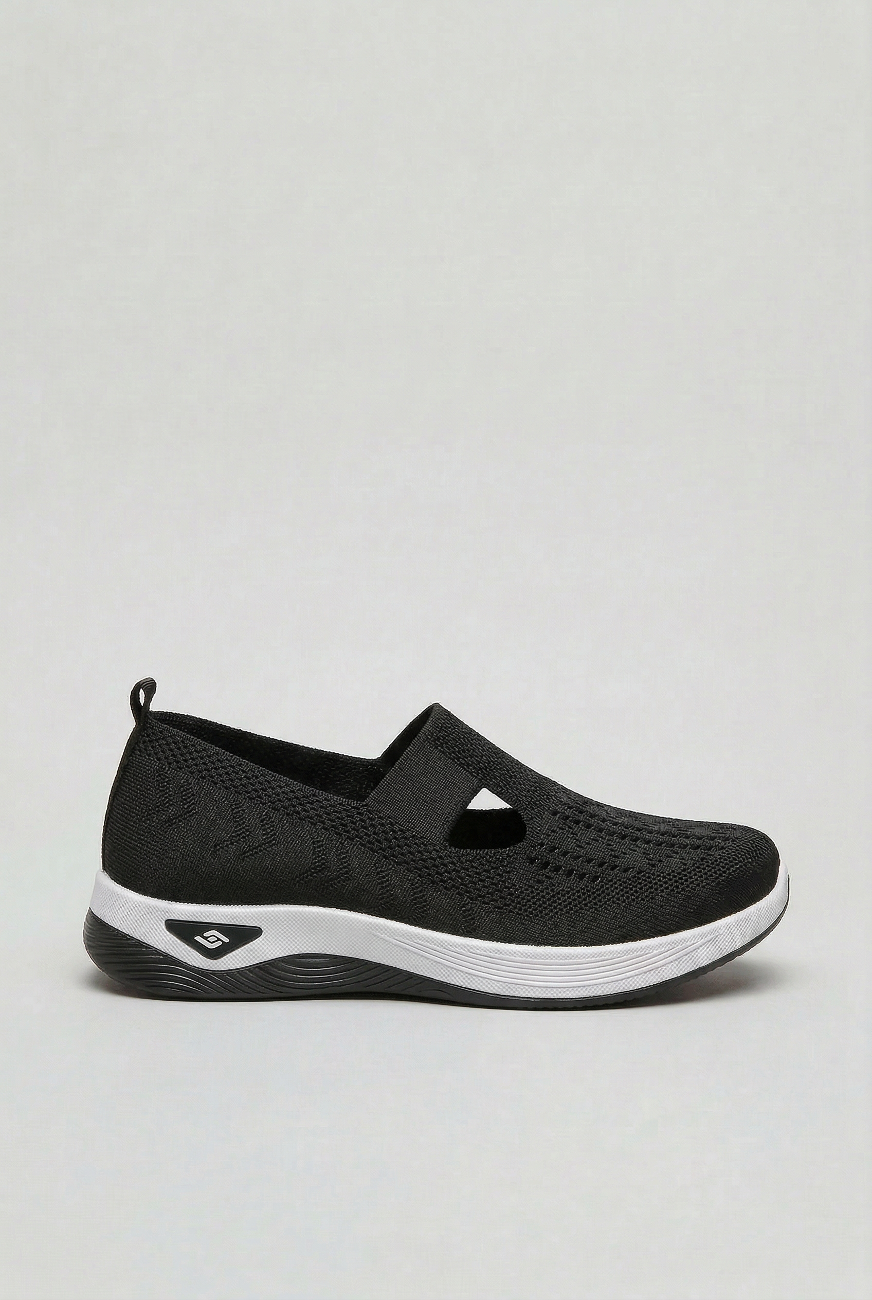 Women's slip-on orthopaedic trainers, top-down view showing cushioned sole