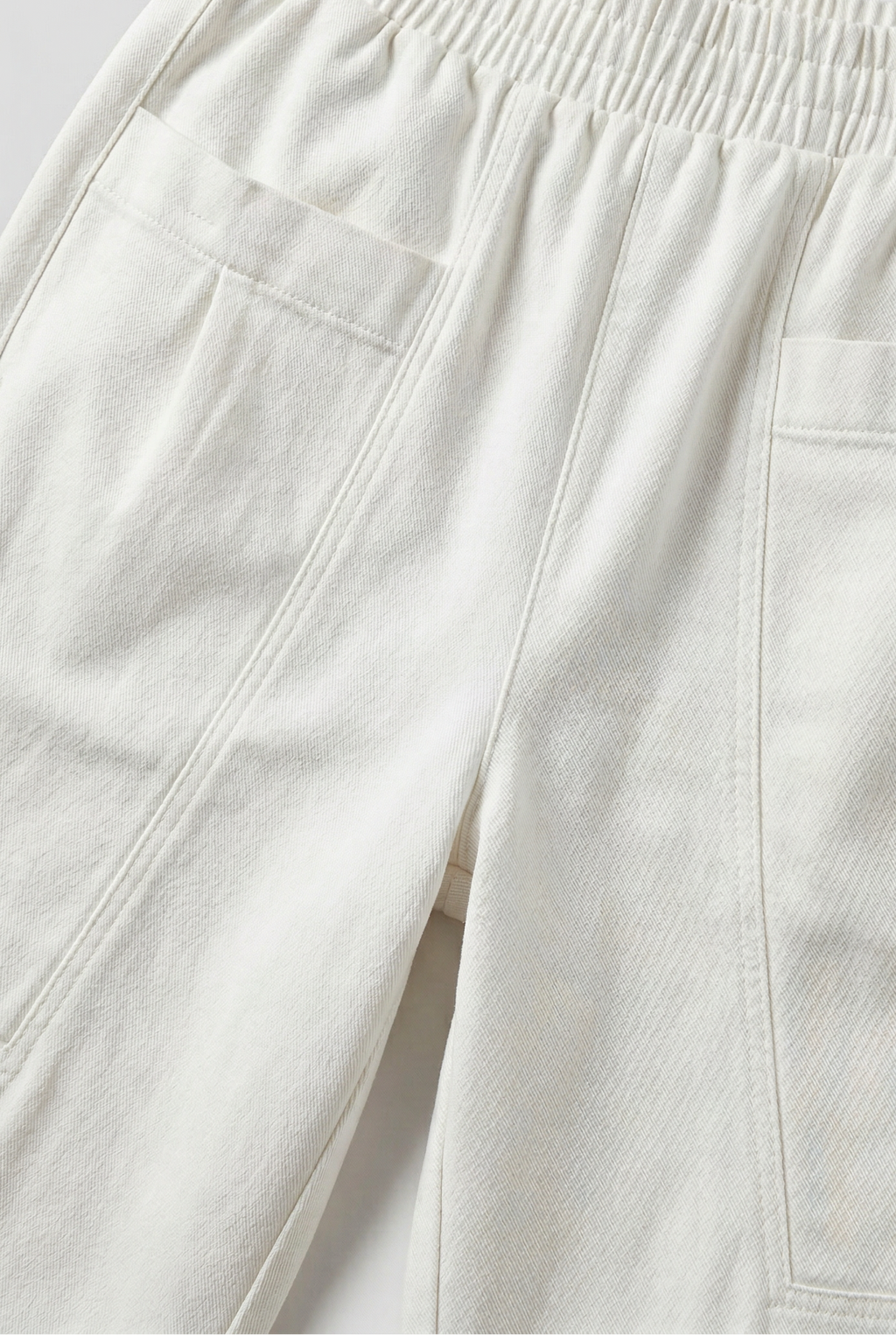 Straight-leg trousers with elasticated waist, back view