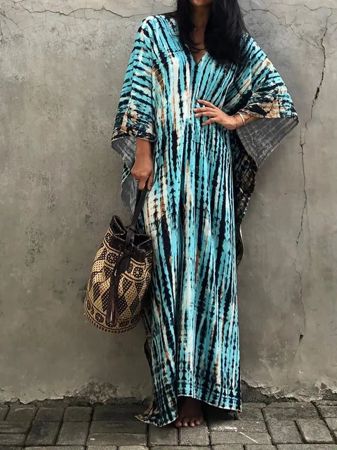 Cotton maxi dress three-quarter view