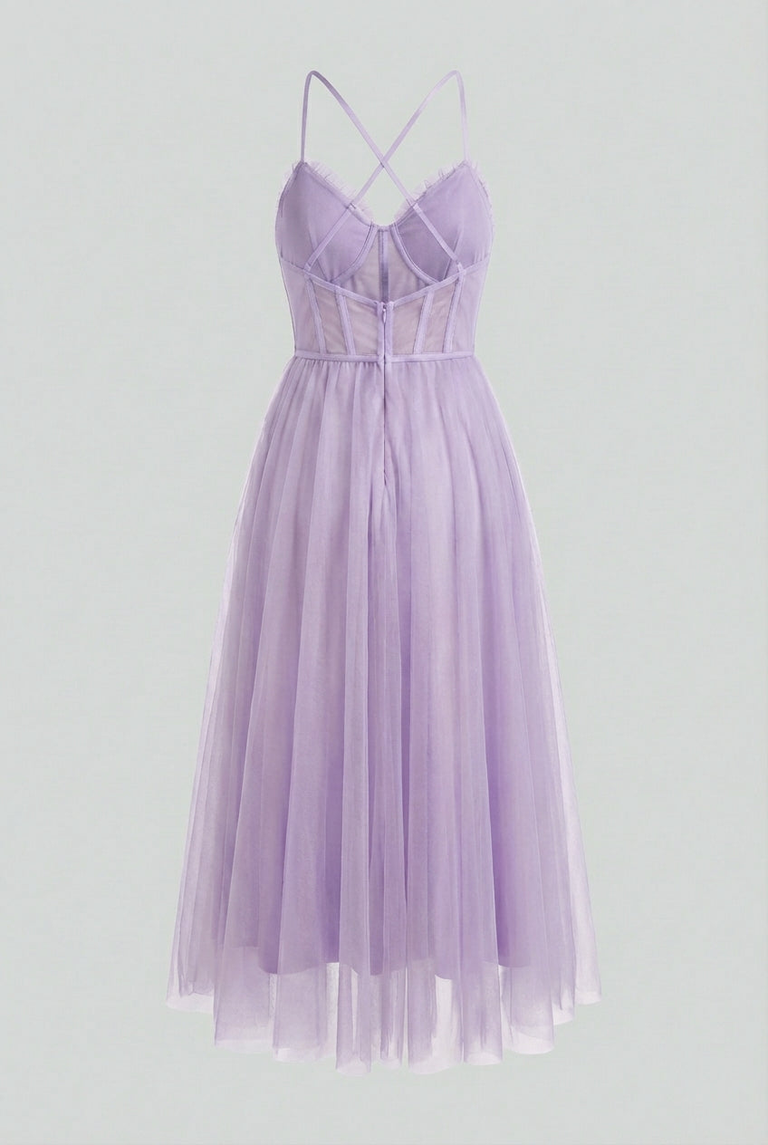 Women's Purple Midi Dress