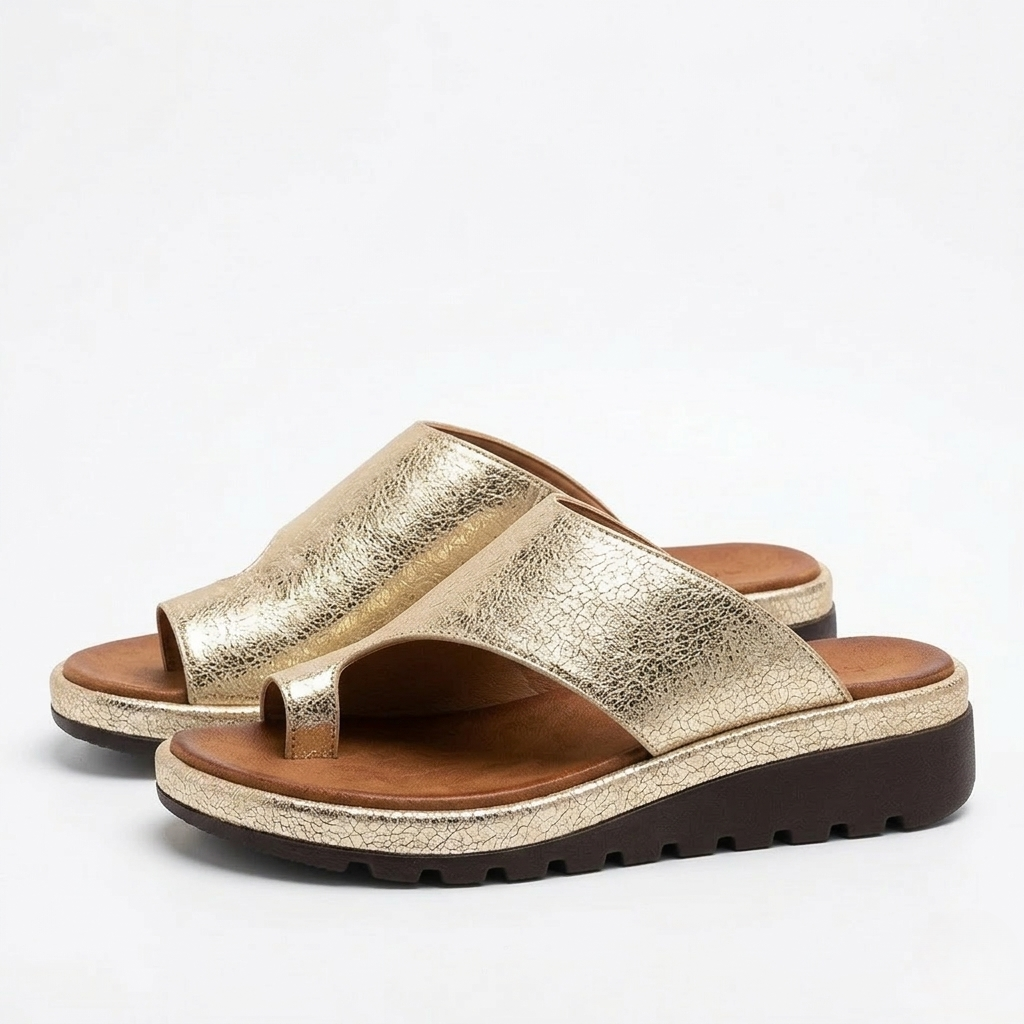 Women's non-slip toe ring sandals in alternate colour, side view