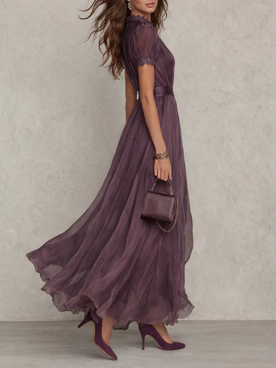 Purple chiffon maxi dress
