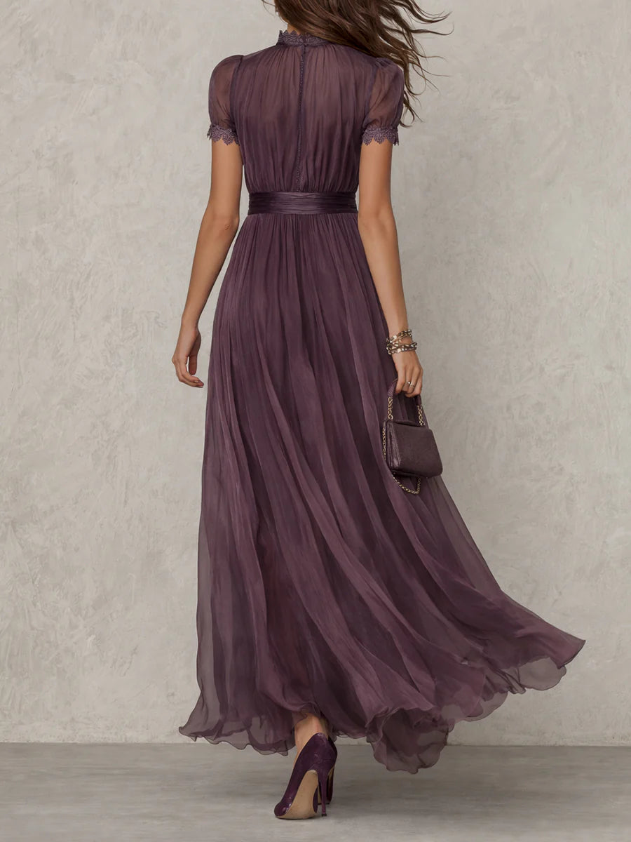 Purple chiffon maxi dress