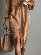 Women's chic flared hem dress, second colour front view