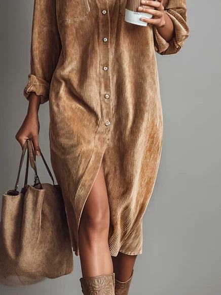 Women's chic flared hem dress, second colour front view