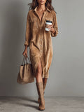 Women's chic flared hem dress, front view