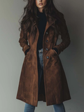 Brown Vintage Trench Coat, front view