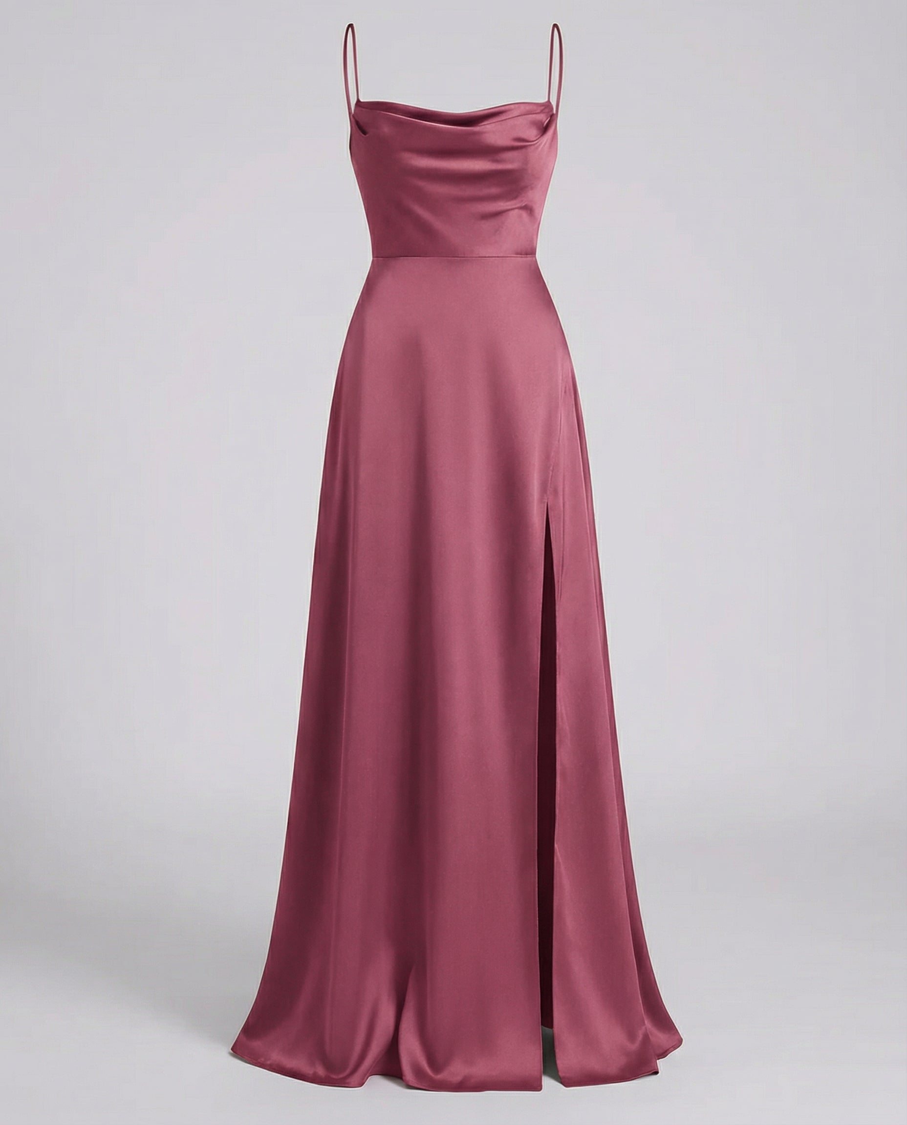 Women's flowing silk maxi dress, colourway variant styled view