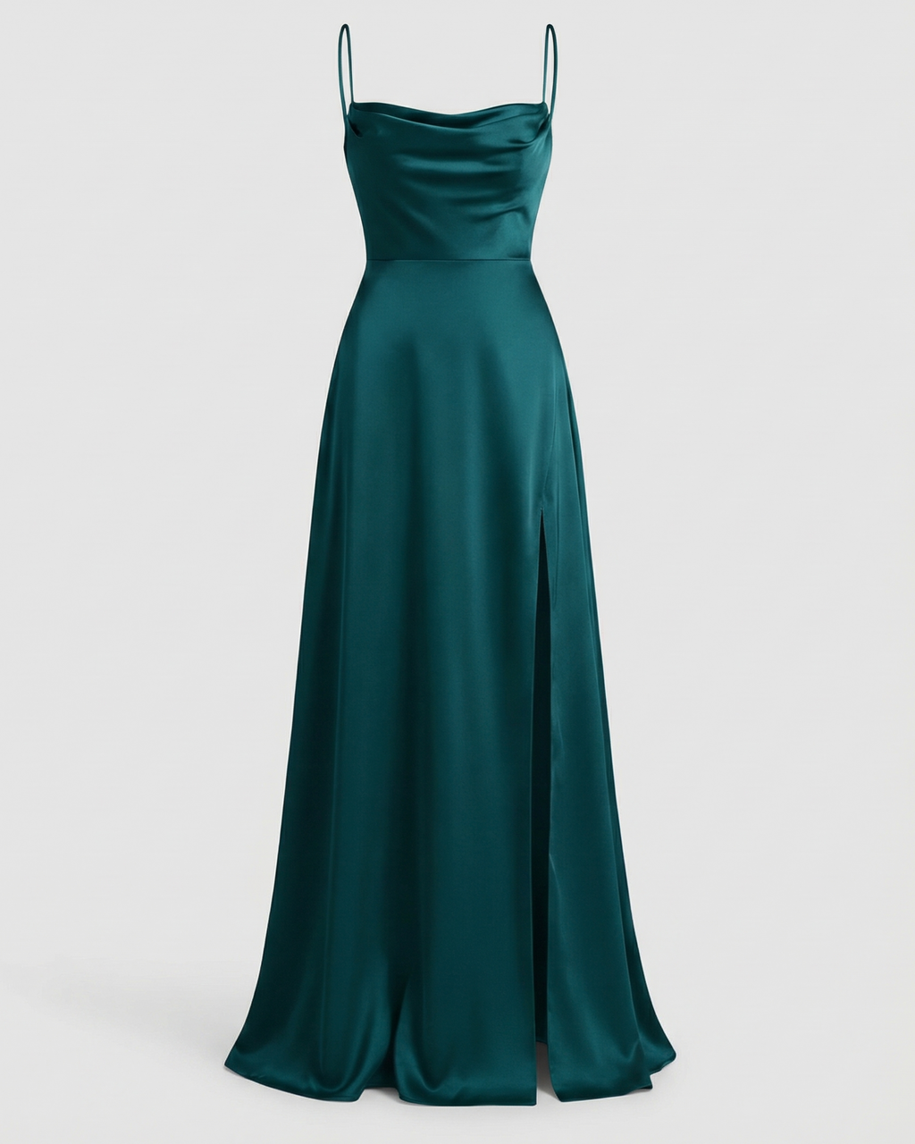 Women's wedding guest silk maxi dress in burgundy, colourway variant view