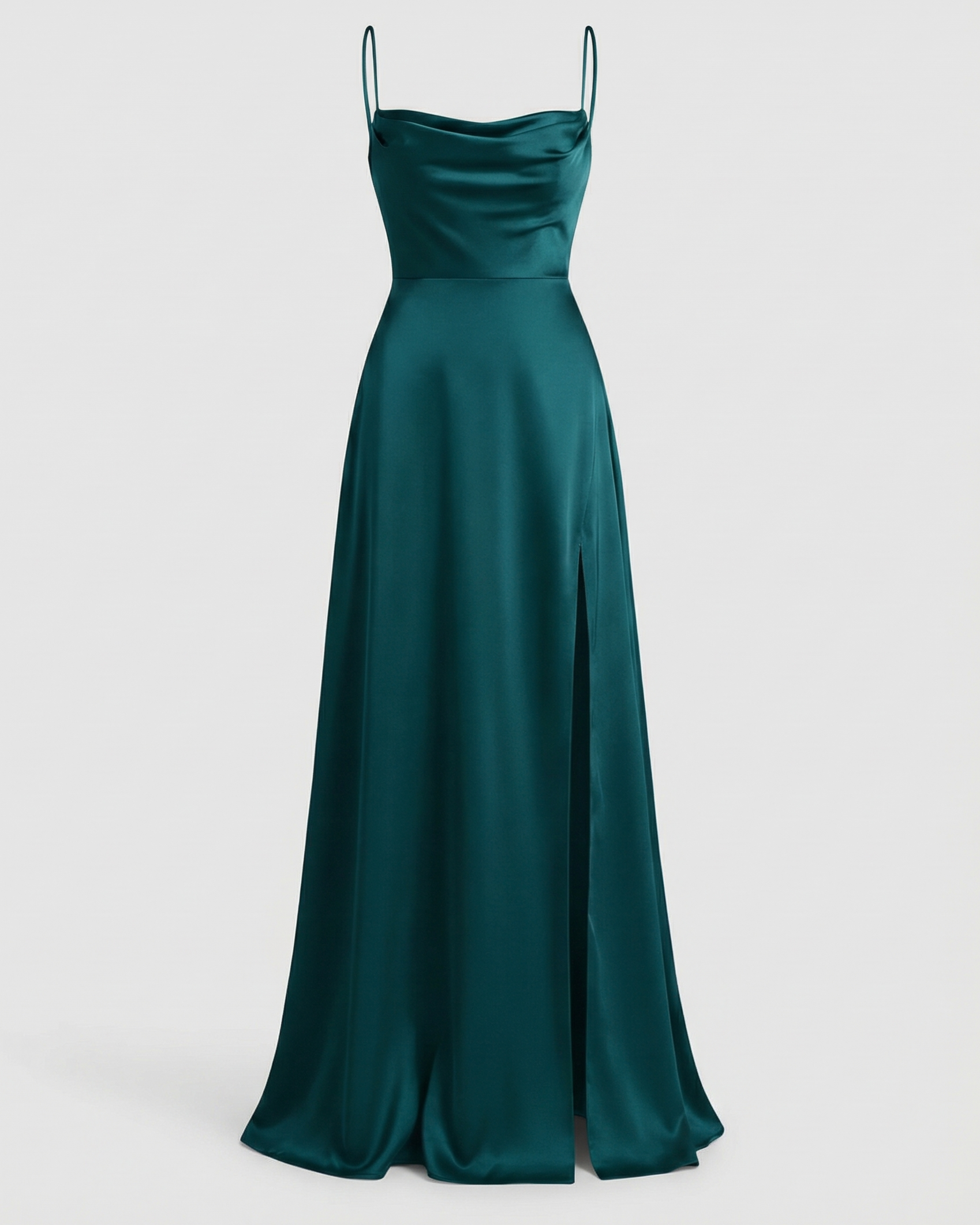 Women's wedding guest silk maxi dress in burgundy, colourway variant view