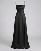 Women's occasion silk maxi dress with flowing silhouette, lifestyle shot