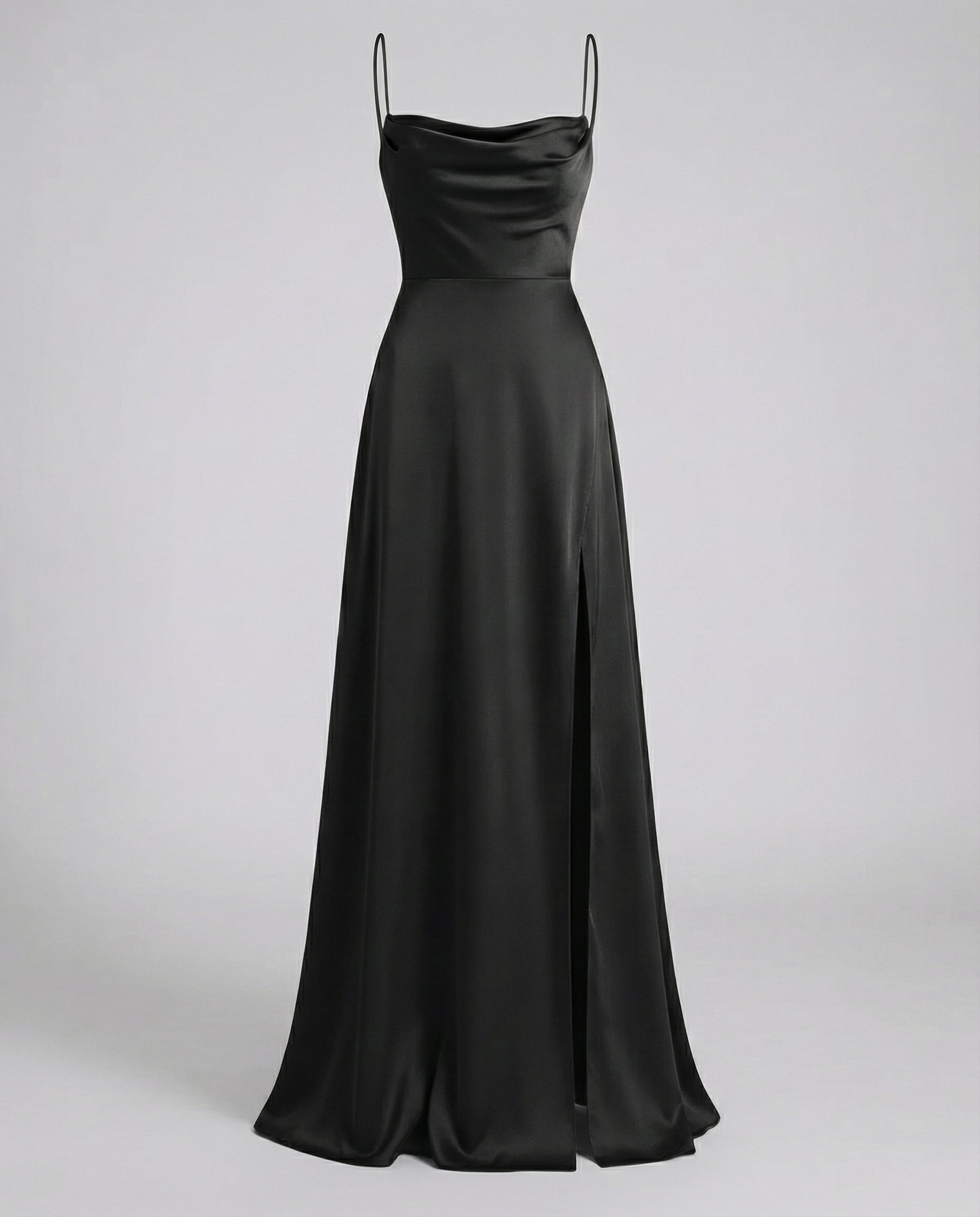 Women's occasion silk maxi dress with flowing silhouette, lifestyle shot