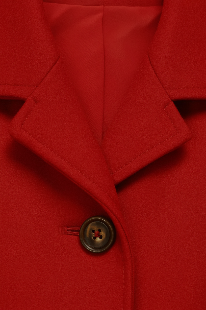 Elegant Mid-Length Red Winter Coat